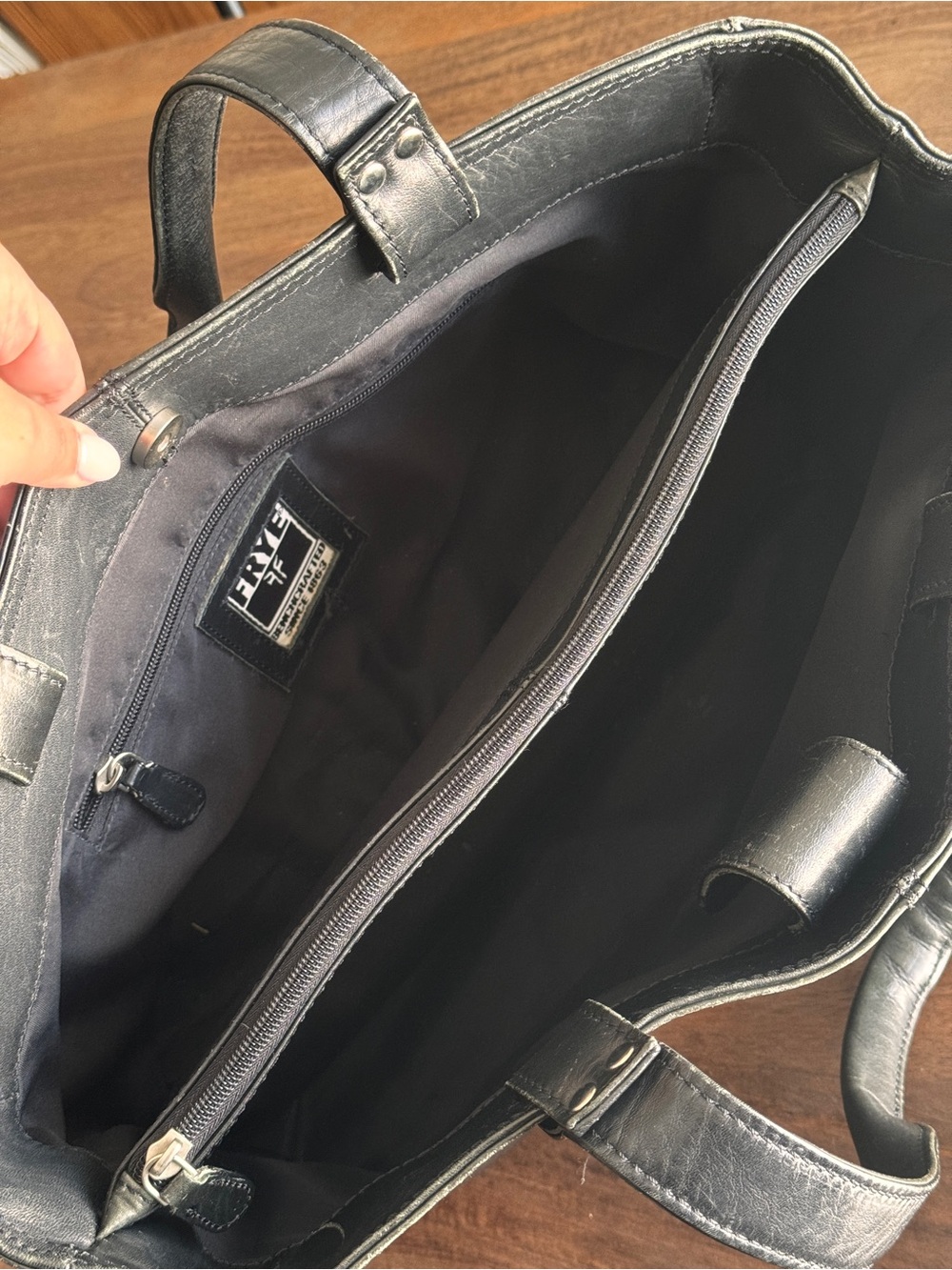 Frye Black Leather Tote Bag - Picture 7 of 9